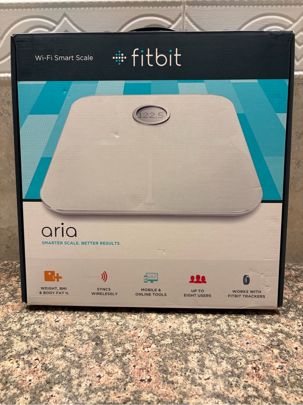 Fitbit Aria Wi-Fi Smart Scale White Body Fat BMI Scale New in Box